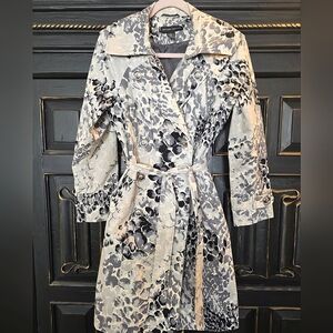 NY & CO Trench Coat In Grey Pattern